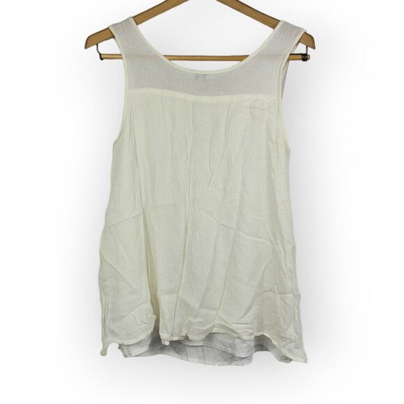 Tobi Tie Neck Key Hole Sleeveless Top Ivory Off White Shirt Size XS FTA1606C5 - Picture 2 of 7